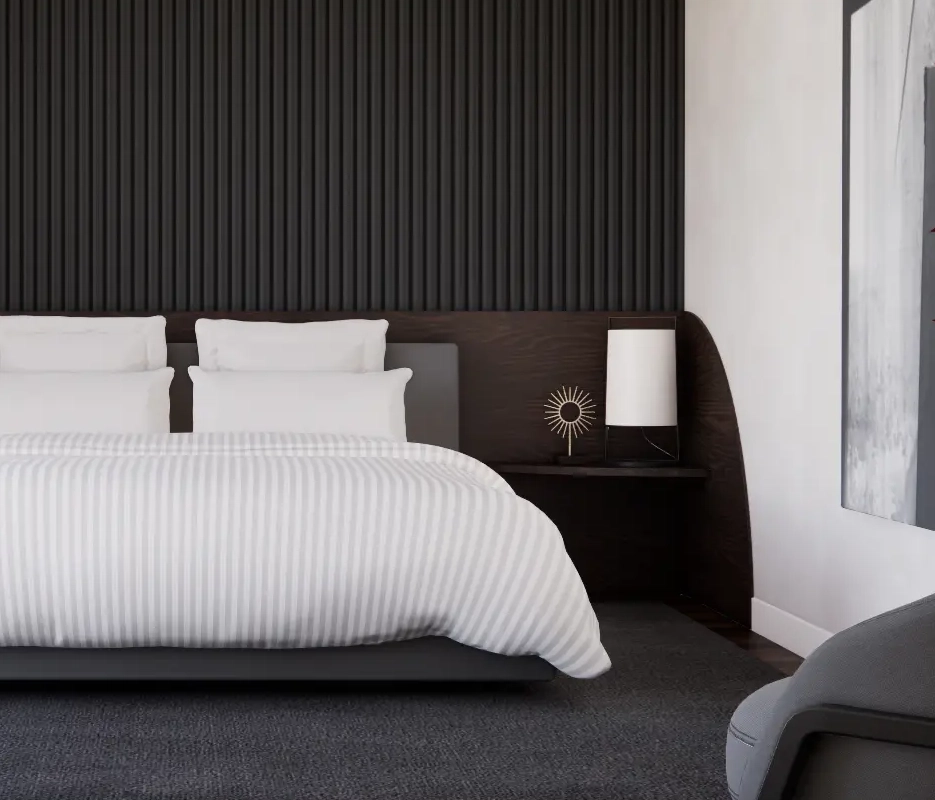 Dark Back Wall Panel_Dark Oak Bedframe_Bedroom_4