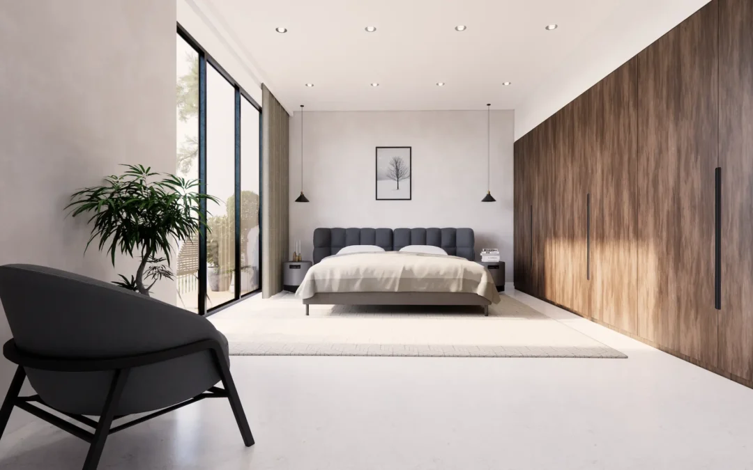 Minimalistic Dark Oak Bedroom